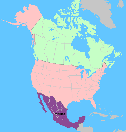 world map asia and north america. North America